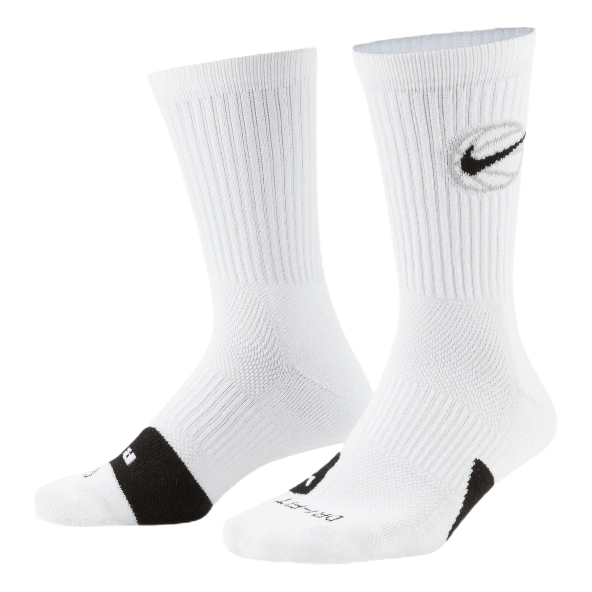 Everyday Crew Basketball Socks (3 Pair) WHITE/BLACK