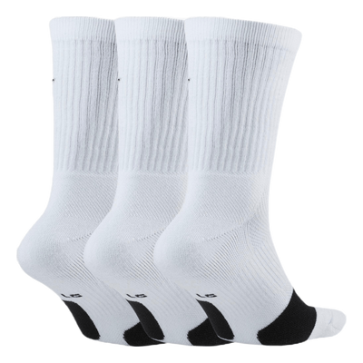 Everyday Crew Basketball Socks (3 Pair) WHITE/BLACK