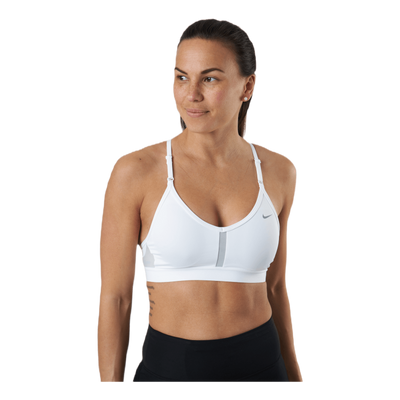 Dri-FIT Indy Women's Light-Support Padded V-Neck Sports Bra WHITE/GREY FOG/PARTICLE GREY