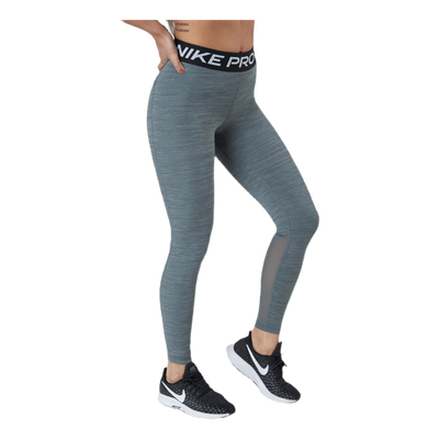 Nike Pro Women's Mid-Rise Mesh-Paneled Leggings SMOKE GREY/HTR/BLACK/WHITE