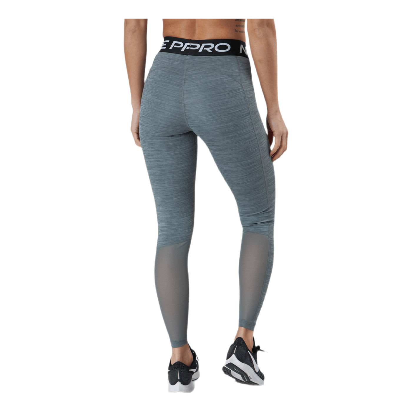 Nike Pro Women's Mid-Rise Mesh-Paneled Leggings SMOKE GREY/HTR/BLACK/WHITE