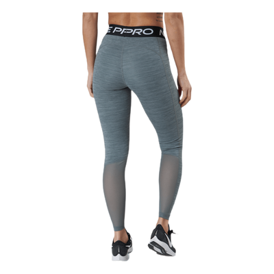 Nike Pro Women's Mid-Rise Mesh-Paneled Leggings SMOKE GREY/HTR/BLACK/WHITE