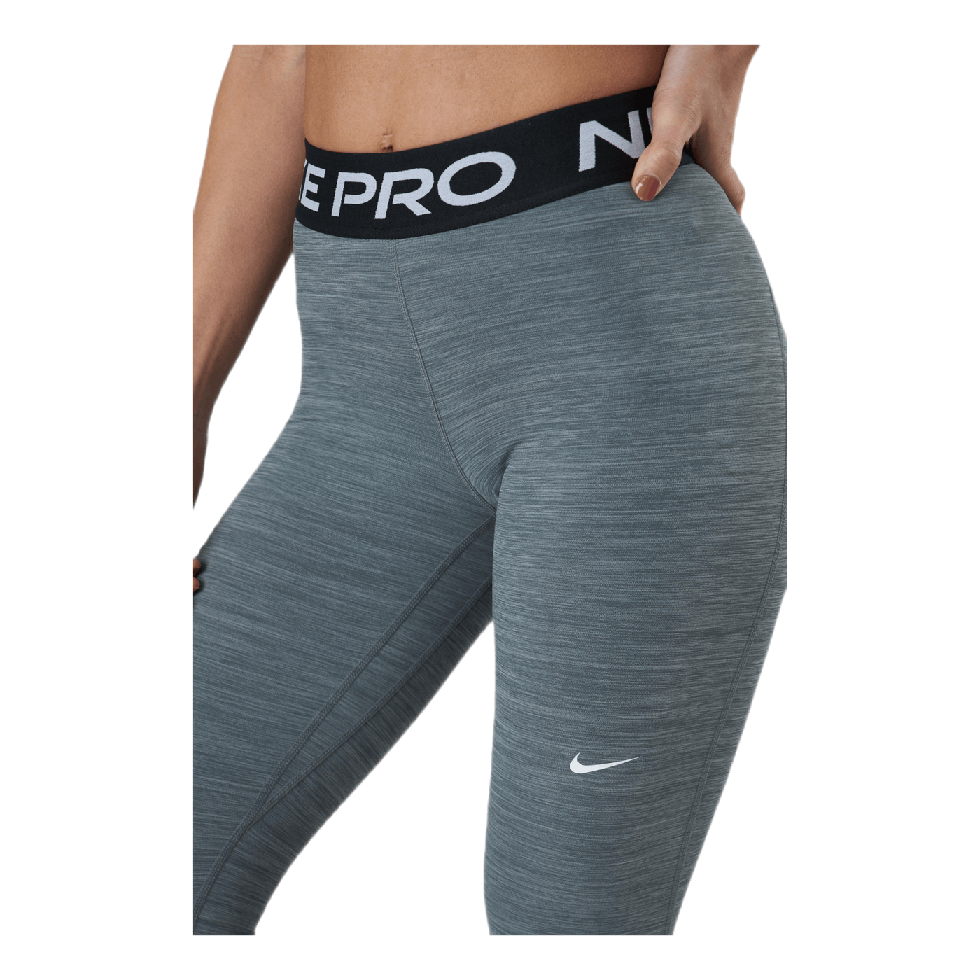 Nike Pro Women's Mid-Rise Mesh-Paneled Leggings SMOKE GREY/HTR/BLACK/WHITE