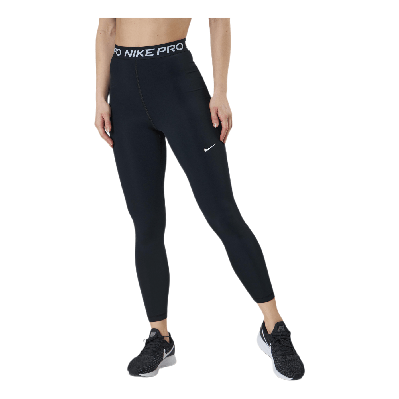 Nike Pro 365 Women's High-Waisted 7/8 Mesh Panel Leggings BLACK/WHITE