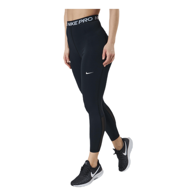 Nike Pro 365 Women's High-Waisted 7/8 Mesh Panel Leggings BLACK/WHITE