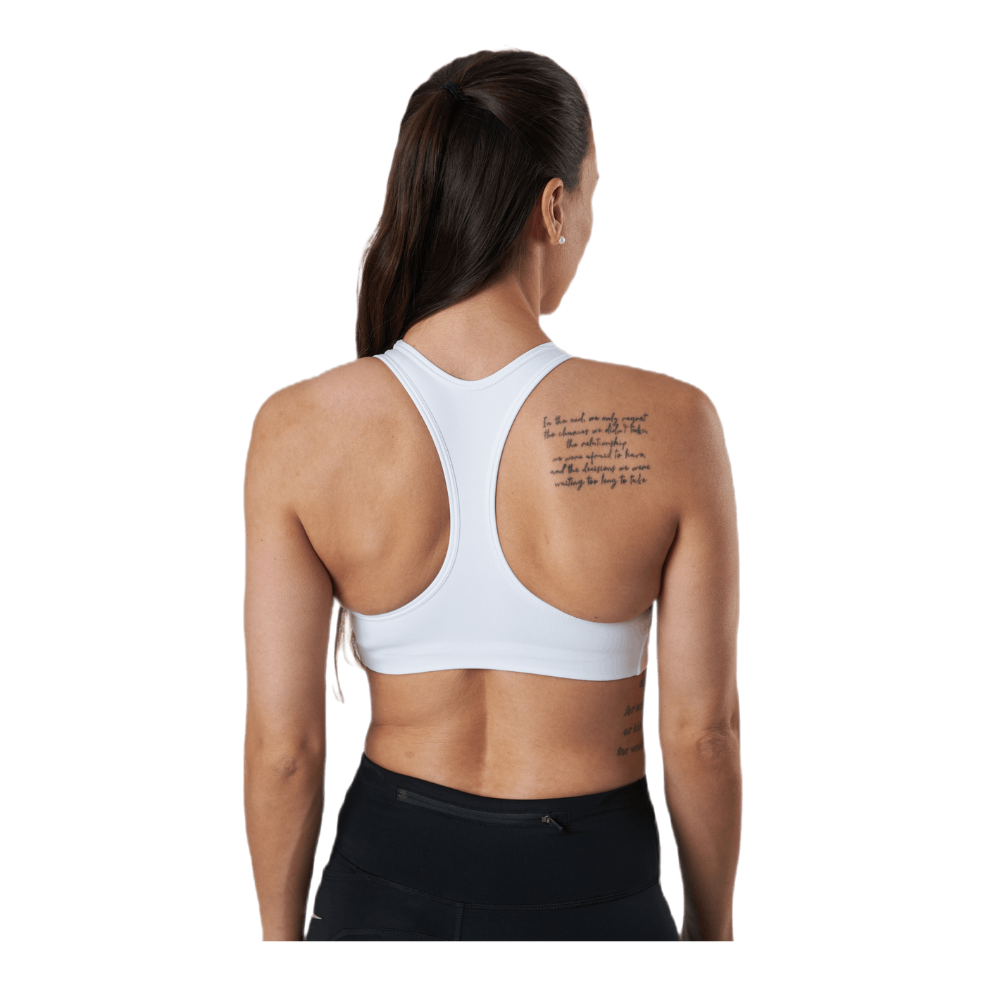 Swoosh Women's Medium-Support 1-Piece Pad Sports Bra WHITE/BLACK