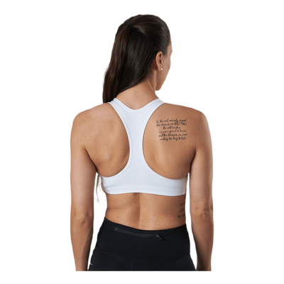 Swoosh Women's Medium-Support 1-Piece Pad Sports Bra WHITE/BLACK