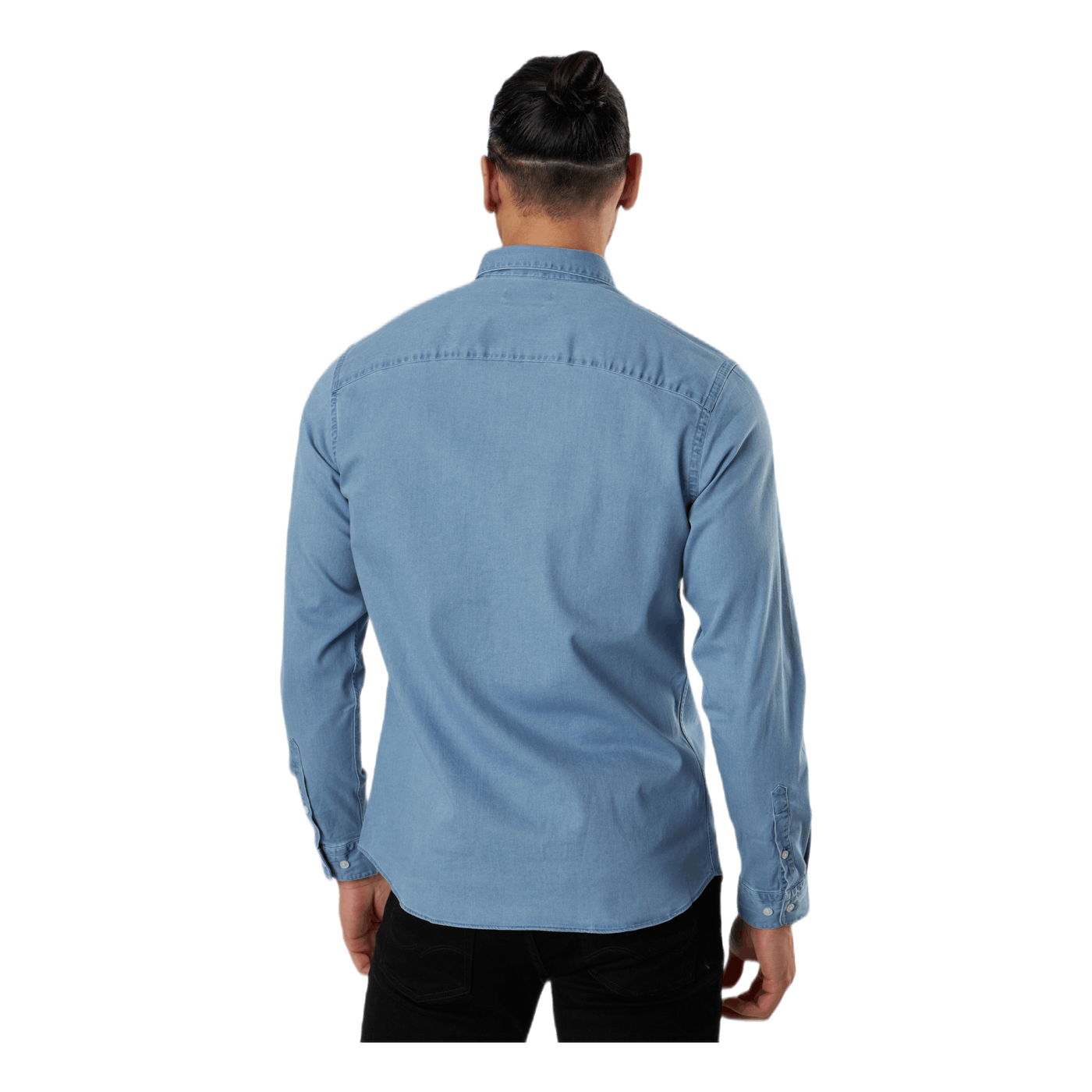 Logo Stretch Denim Shirt L/S Blue