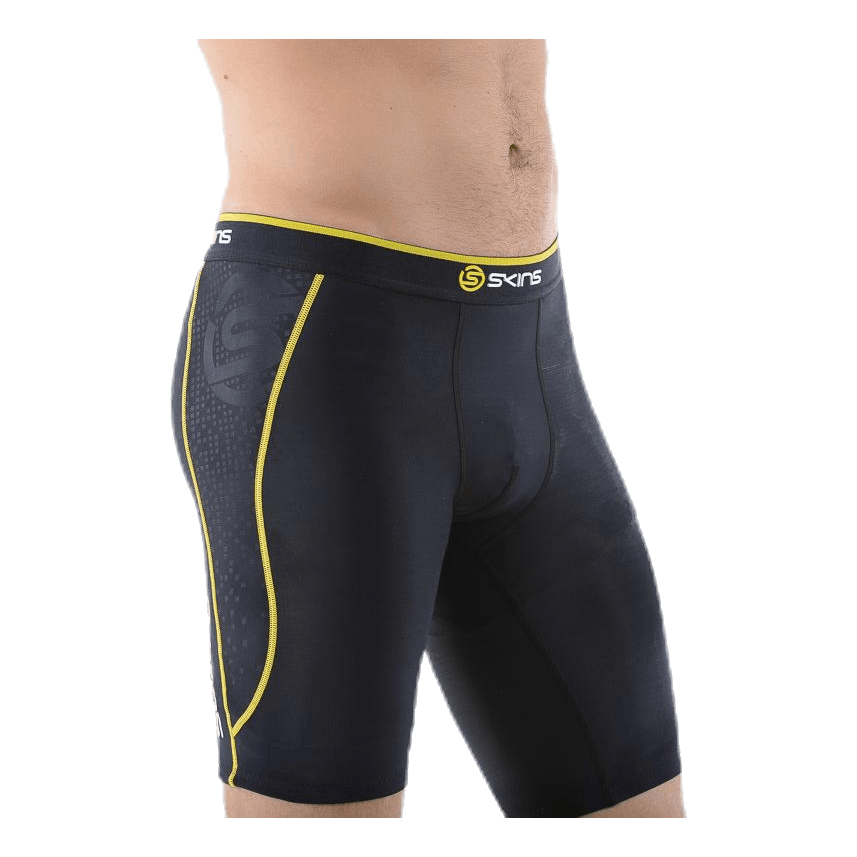 A200 Mens Compression Shorts Black/Yellow