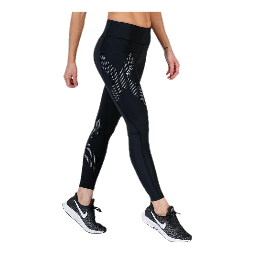 2XU Compression Tights Women's Mid-Rise Workout Pants, Black